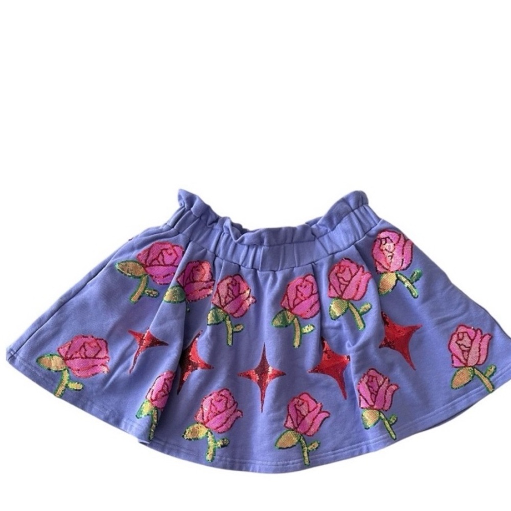 Queen of Sparkles Purple Sequin Rose Skirt size 2xL